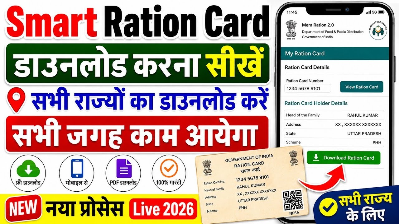 नया डिजिटल राशन कार्ड 🔥 l New digital ration card kaise download kare 2026 l Digital ration cards l 