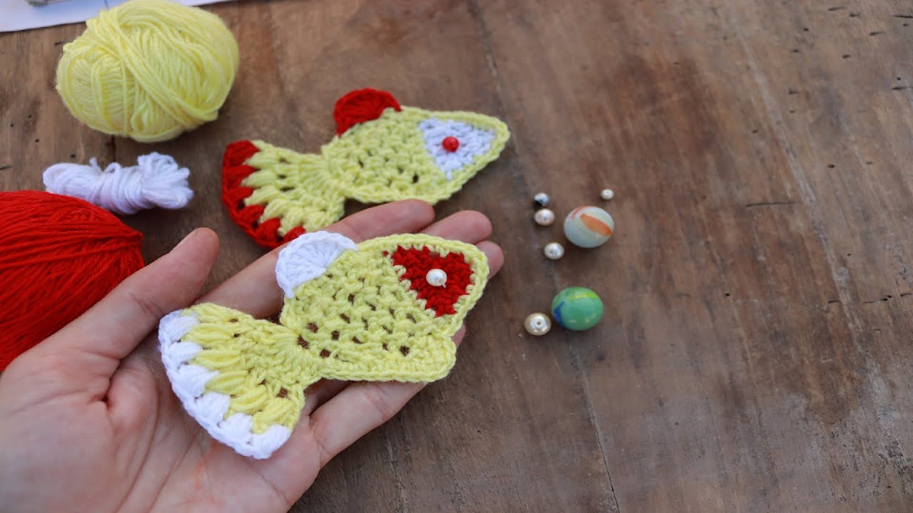 Easy Crochet Fish Applique | How to Crochet Mini Fish