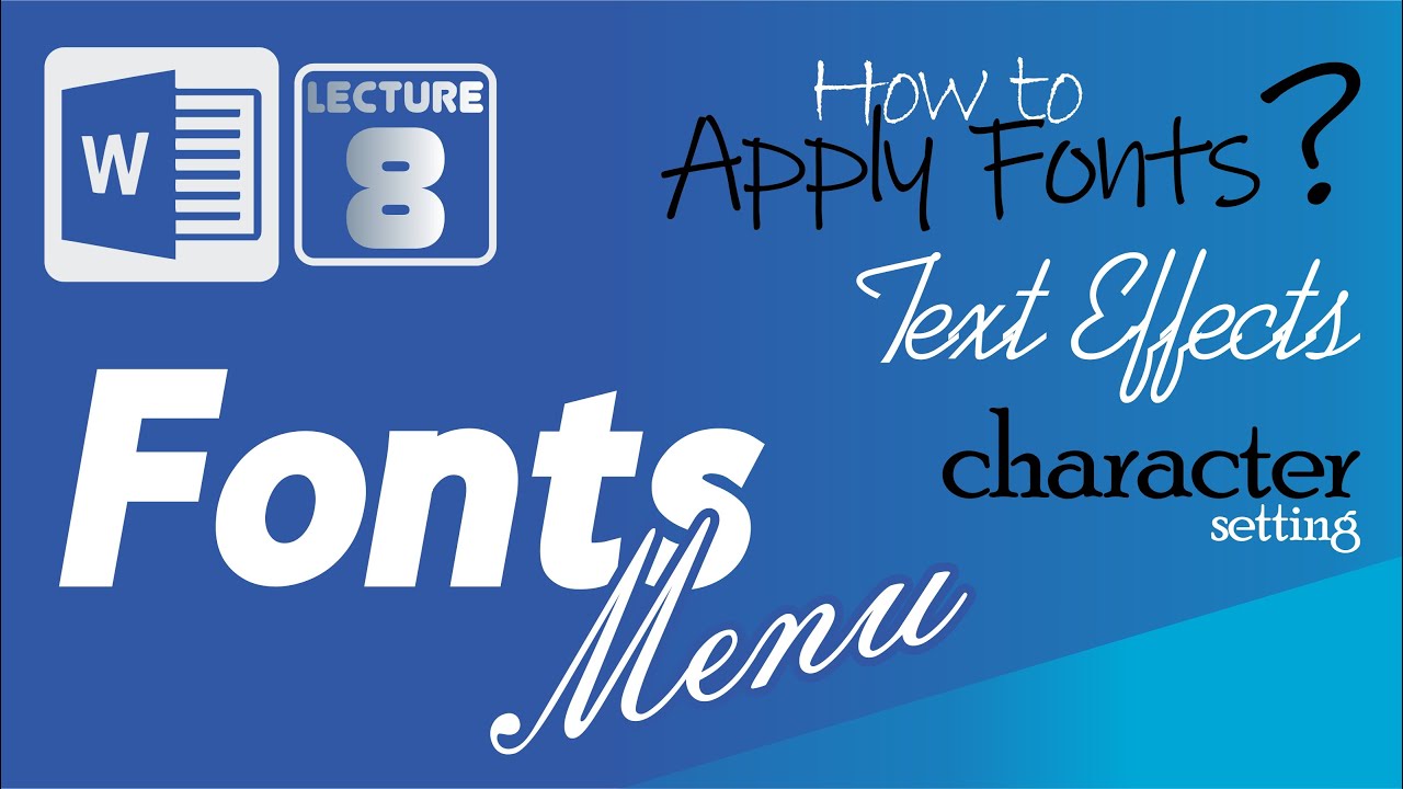 Lecture 8 | Microsoft Word | Fonts Menu | Taj Institute | Urdu | Hindi