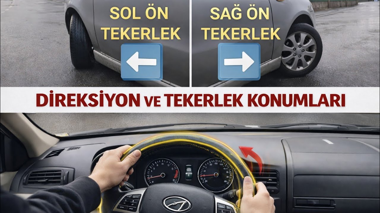 DİREKSİYON VE TEKERLEĞİN KONUMUNU NASIL ANLARIZ? MANUEL/OTOMATİK VİTES DİREKSİYON DERSİ-ÇEKMEKÖY