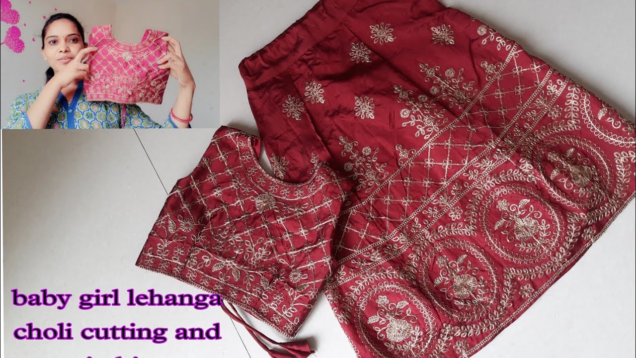 5 years baby girl lehanga choli cutting and stitching #sarikasstitchingworld #lehanga #5year #baby
