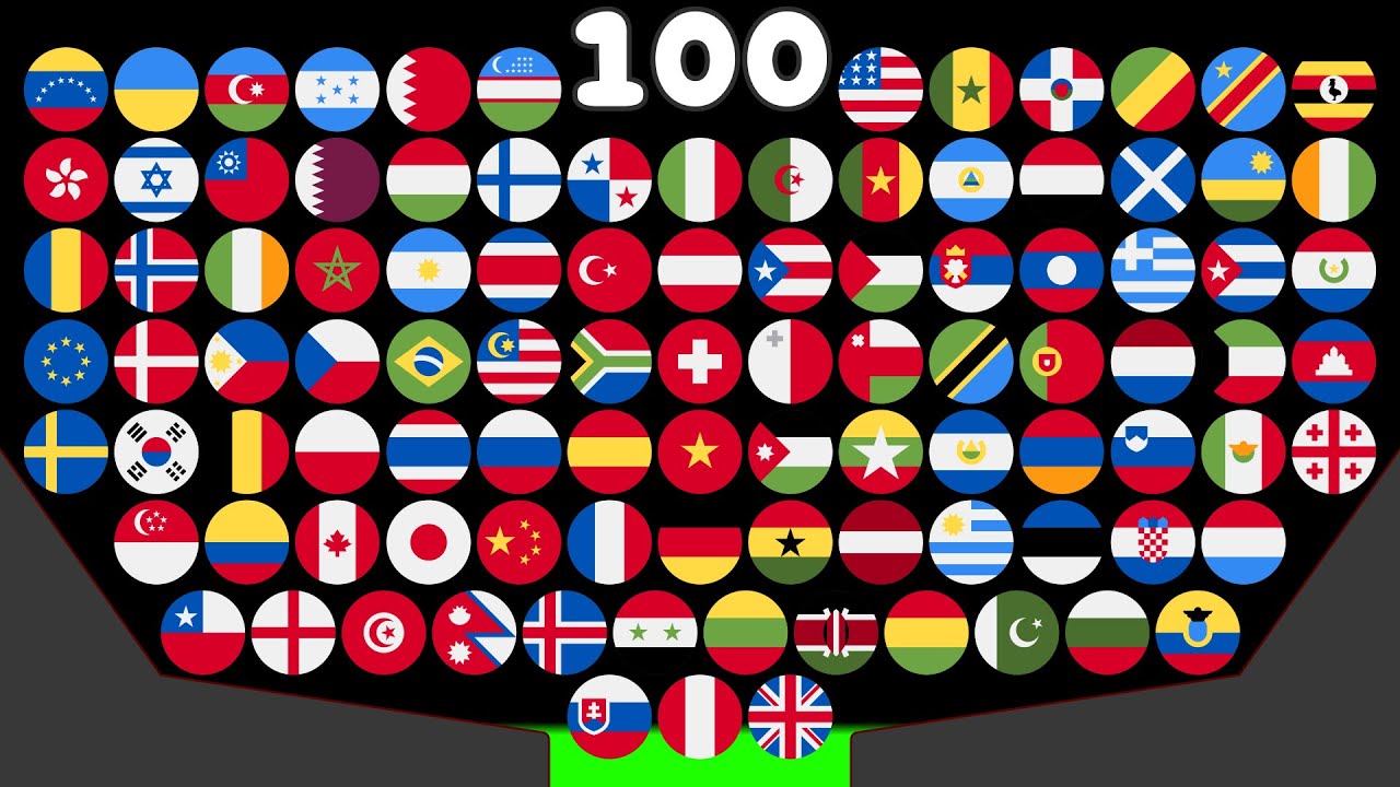 100 Countries Marble Race in Algodoo