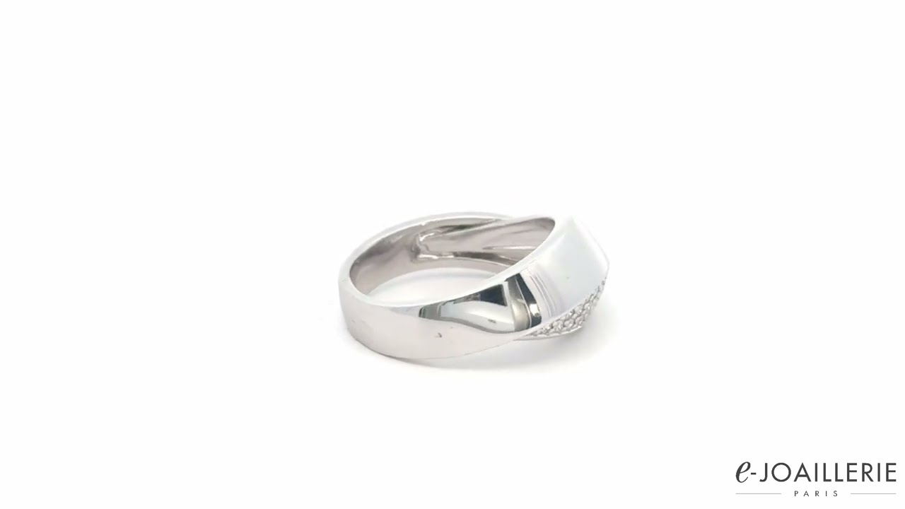 Bague en or blanc 18 carats et diamants 0,42 carat