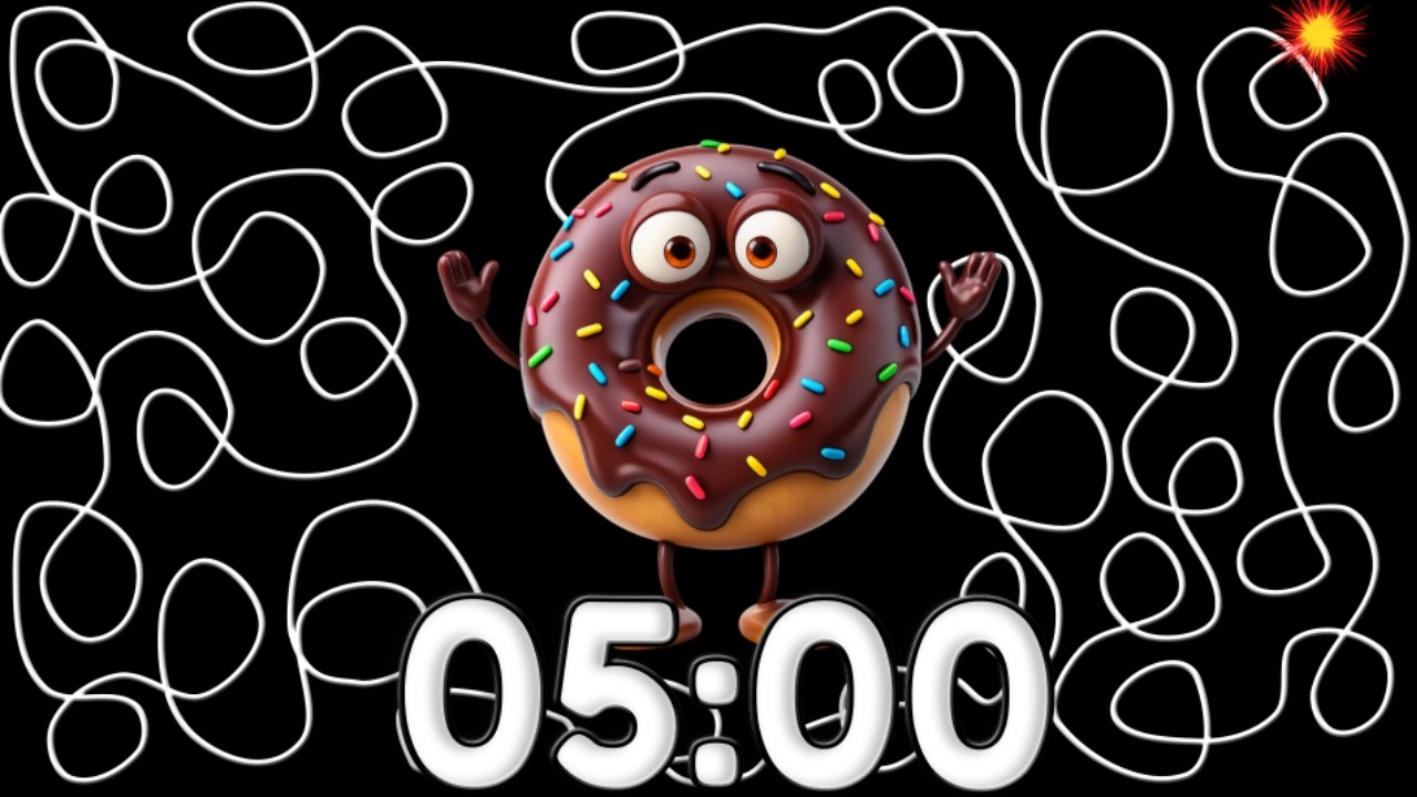 5 Minute Timer Bomb Fun Chocolate Donut Countdown