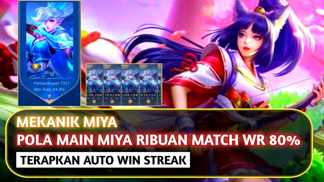 Pola Main Miya Ribuan Match WR 80%, Auto Win Streak | Build Tersakit Miya Top 1 Global