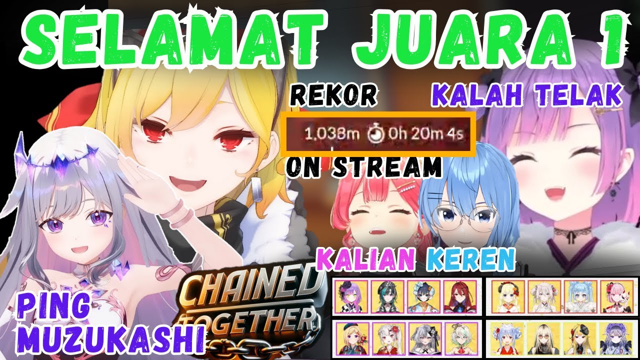 KAELA-BIJOU Juara 1 Rekor On Stream 1000m dalam 20menit Chained Together【Hololive | Clip】