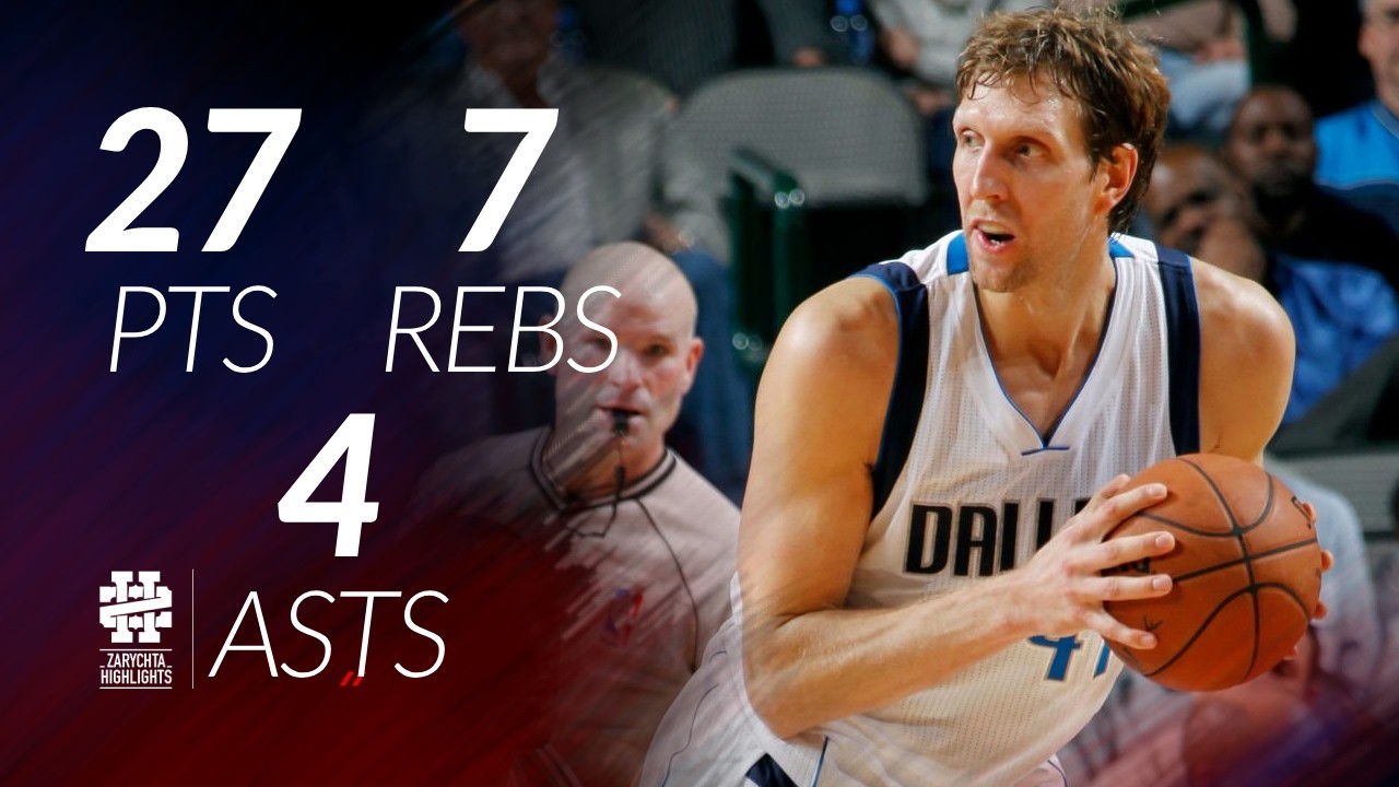 Dirk Nowitzki 27 pts 7 rebs 4 asts vs Celtics 14/15 season