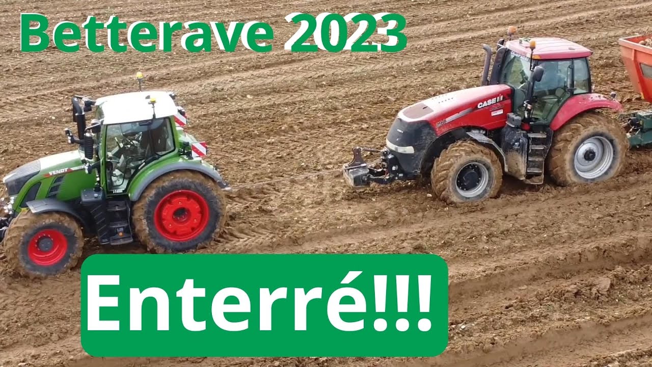 Betterave 2023. Un tracteur s'enterre!!!