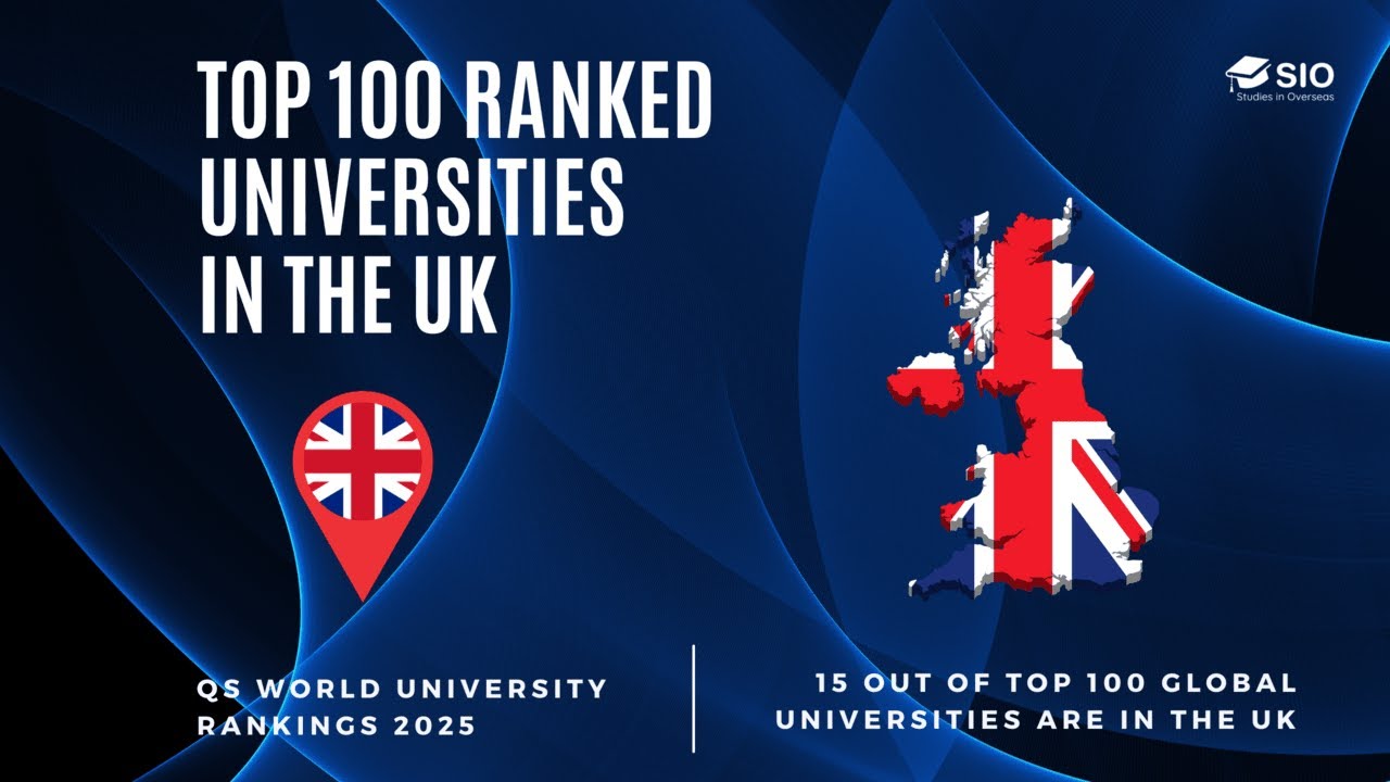 Top 100 ranked universities in UK