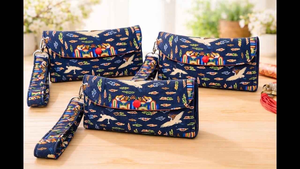 휴대폰과 돈을 넣을 수 있는 장지갑 이 방법 알면 간단하게 누구나 만들 수 있어요! #sewing #diy
