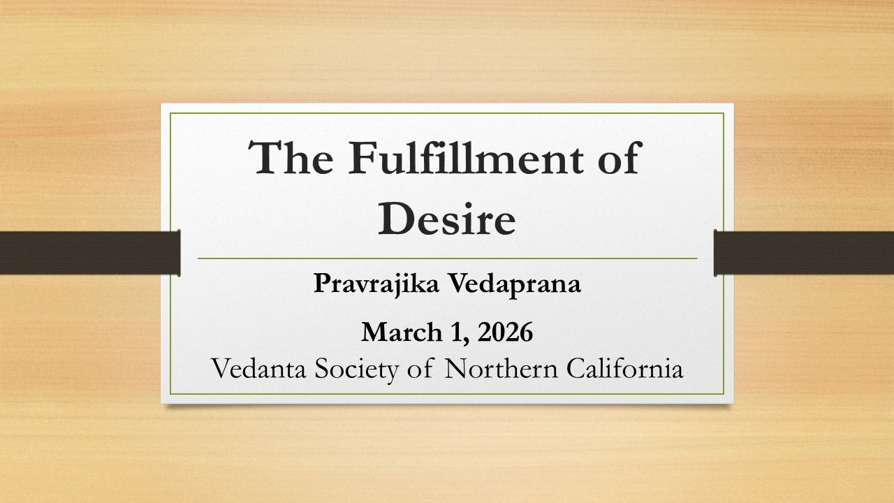 The Fulfillment of Desire by Pravrajika Vedaprana