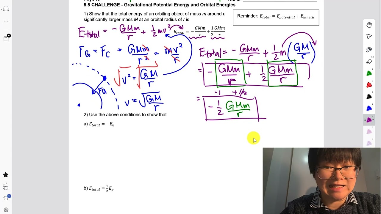 Gravitational Potential Energy and Orbital Energies part 1