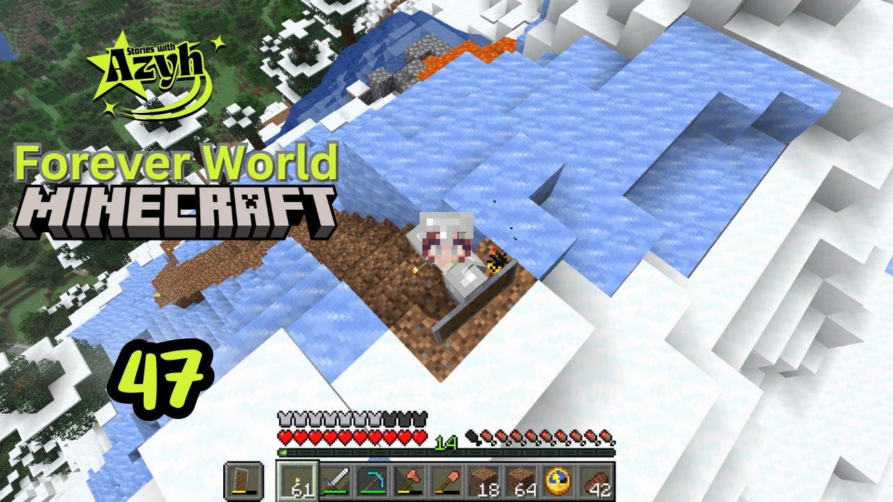 Top of the mountain base in our Forever World! | Minecraft | Part 47