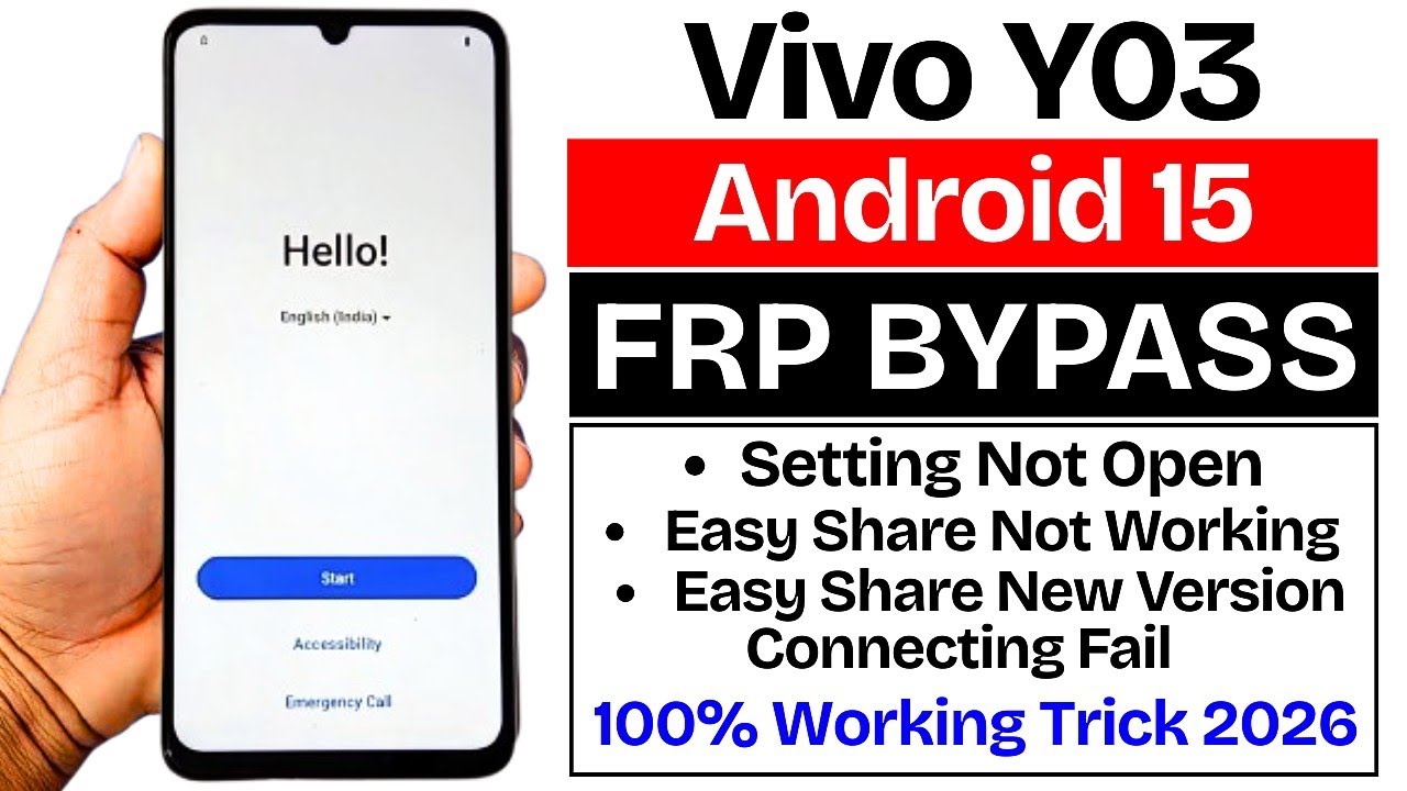 Vivo Y03 Frp Bypass 2026 Android 15 Without PC | Easy Share Not Working | Remove Gmail Account Lock