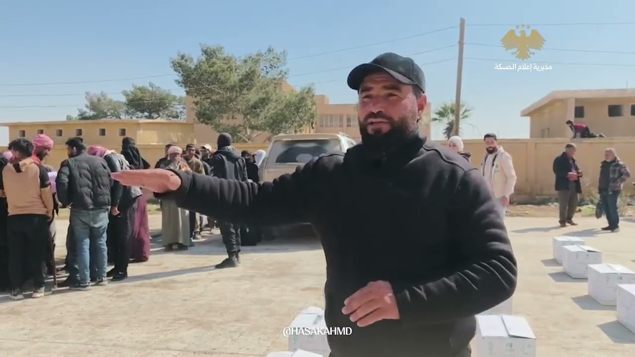 انطلاق حملة توزيع مساعدات غذائية في ريف الحسكة الجنوبي بإشراف فريق ملهم وإدارة منطقة الشدادي.