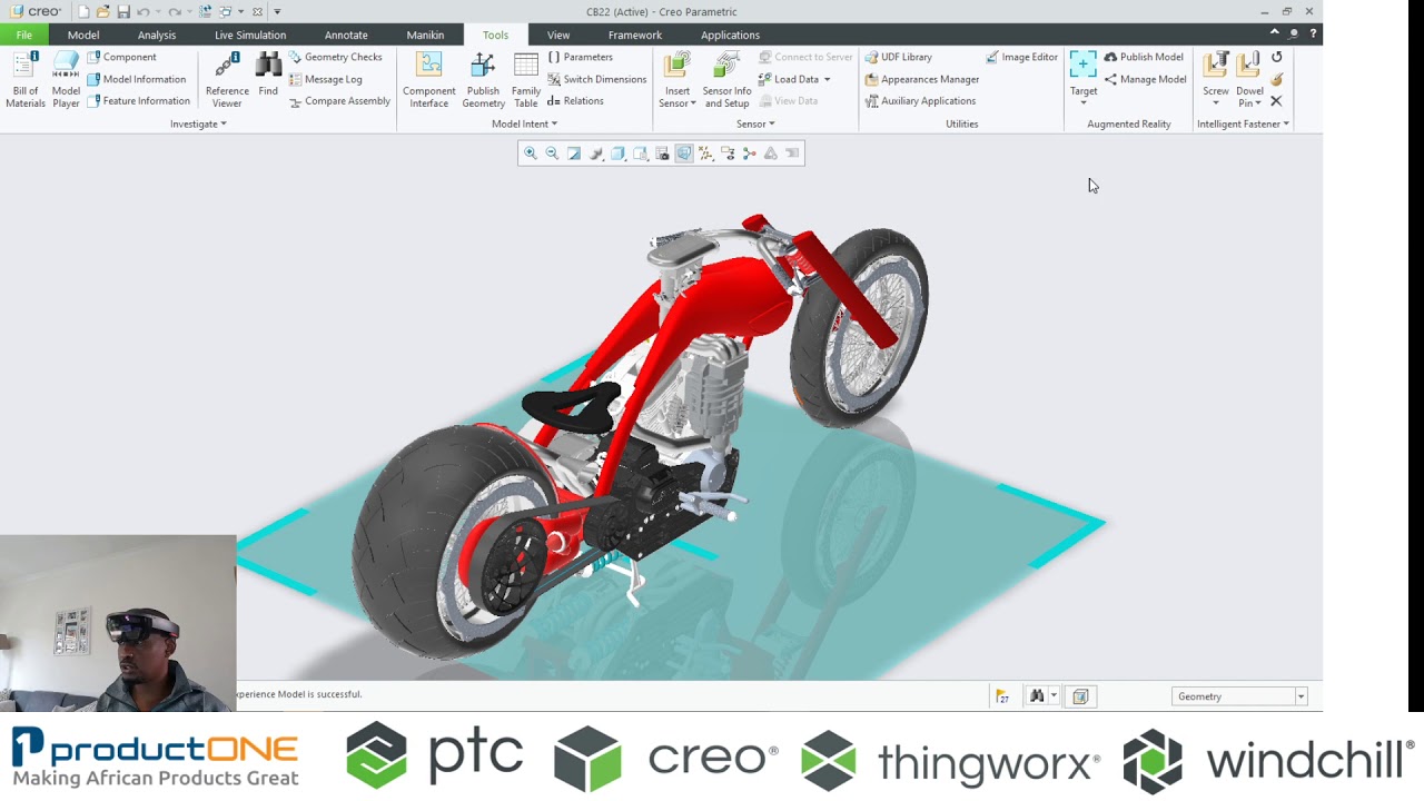 AR HoloLens experience created in Creo Parametric