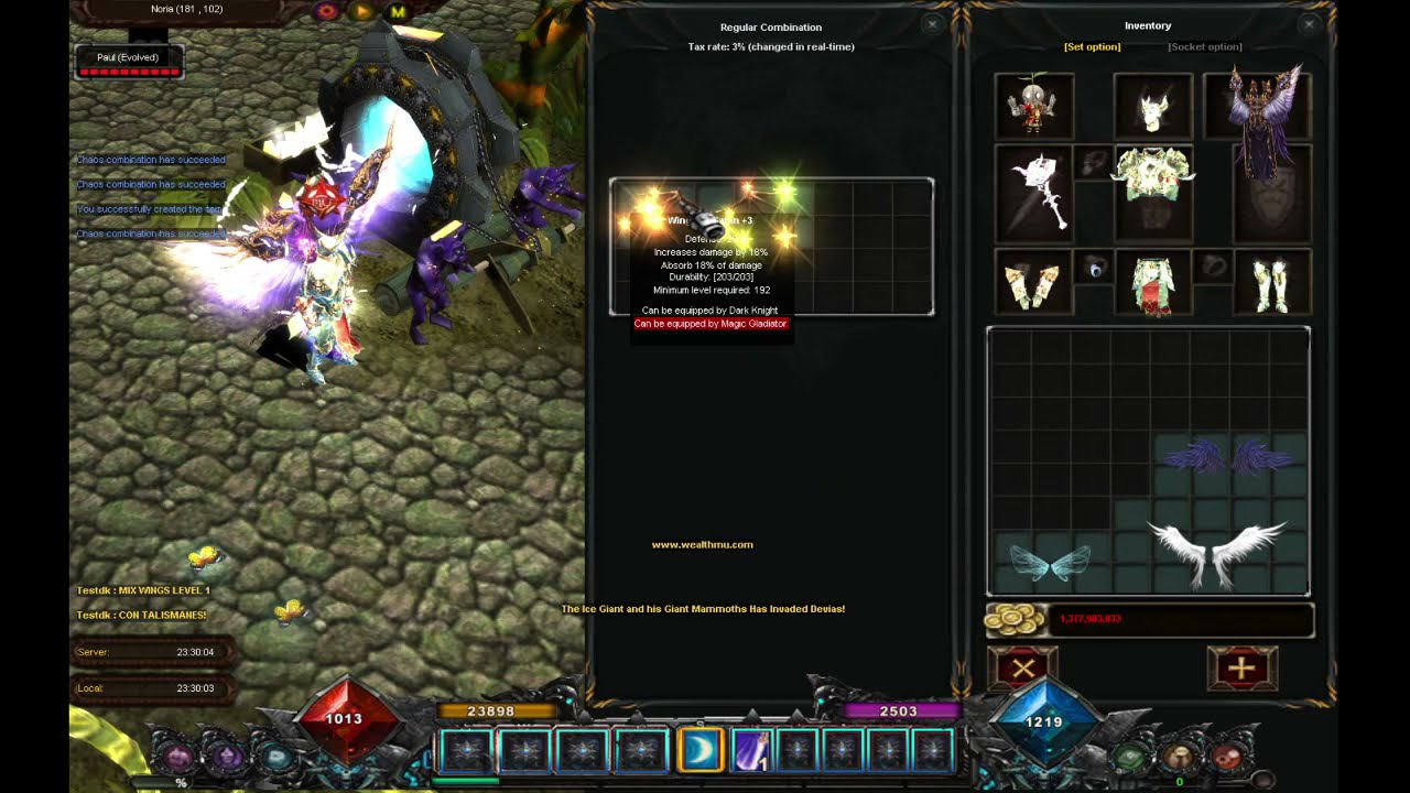 CustomMix Wings lvl 1 + talismanes - MuOnline Season6 - LouisEmulator Update25