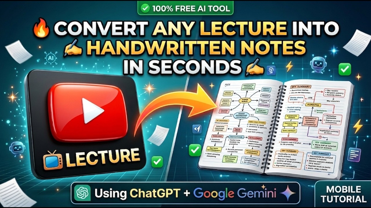 Convert Any Lecture Into Handwritten Notes in Seconds ✍️ (100% FREE AI Tool) | Mobile Tutorial