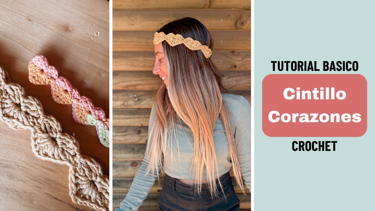 Teje un cintillo de corazones a crochet, un proyecto rápido y lindo.