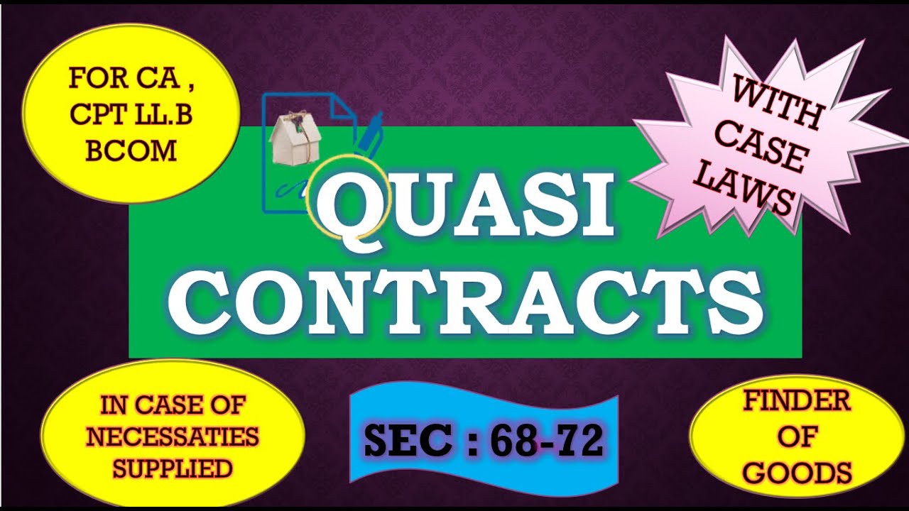 #quasicontracts#limitlesslearning QUASI CONTRACTS U/S 68-72 