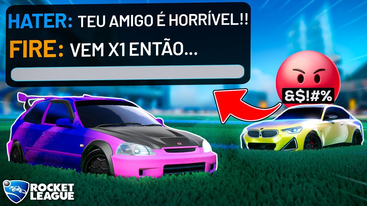 UM HATER XINGOU O MEU MELHOR AMIGO, ENT&Atilde;O CHAMEI PRO X1 NO ROCKET LEAGUE...