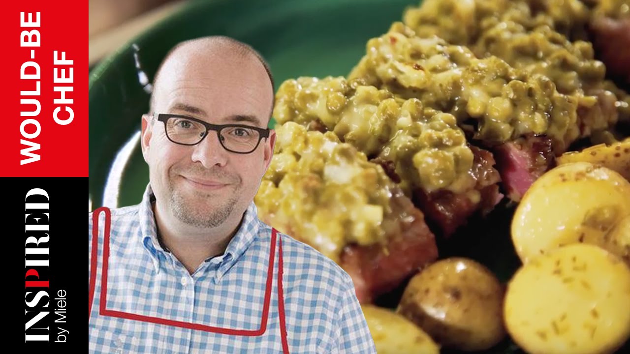 Lamsfilet met korstje van erwt en parmezaan | Sven Ornelis