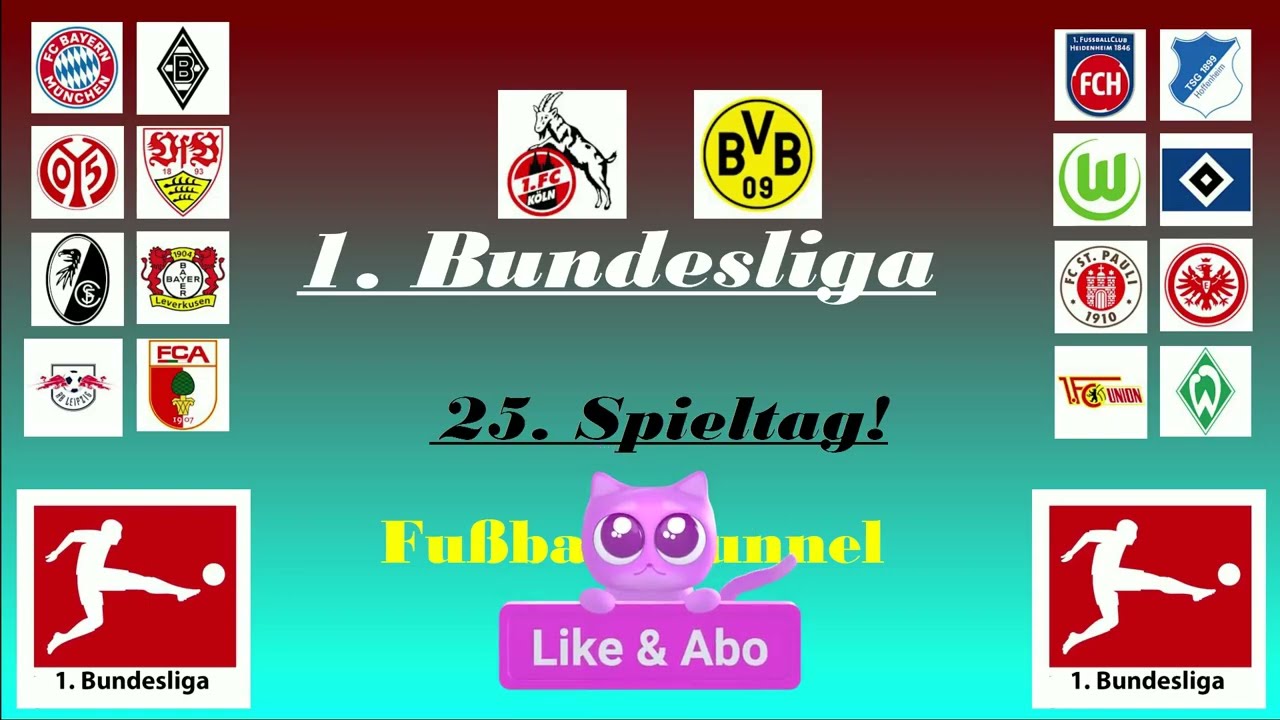 1. Bundesliga 25. Spieltag  alle Tipps 25/26 Prognosen alle Spiele