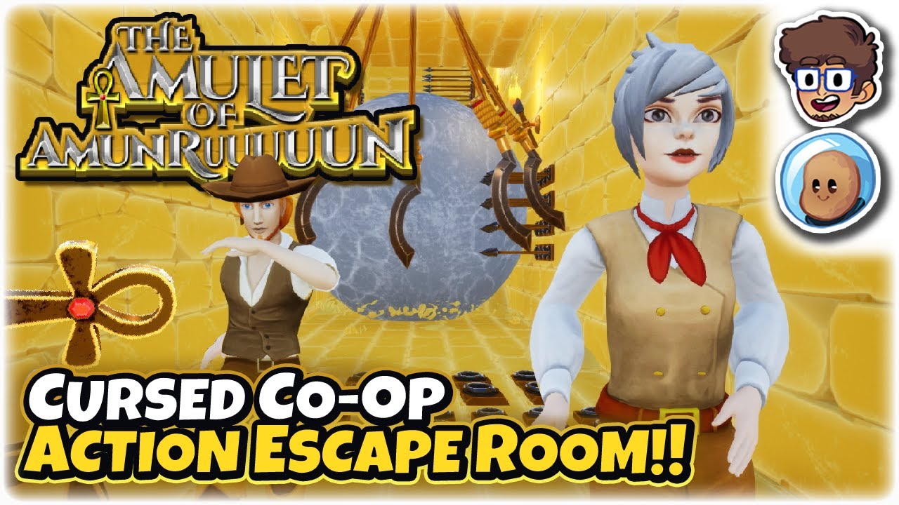 CURSED CO-OP ACTION ESCAPE ROOM: THE MOVIE!! | Full Game | Amulet of AmunRun | ft. @orbitalpotato