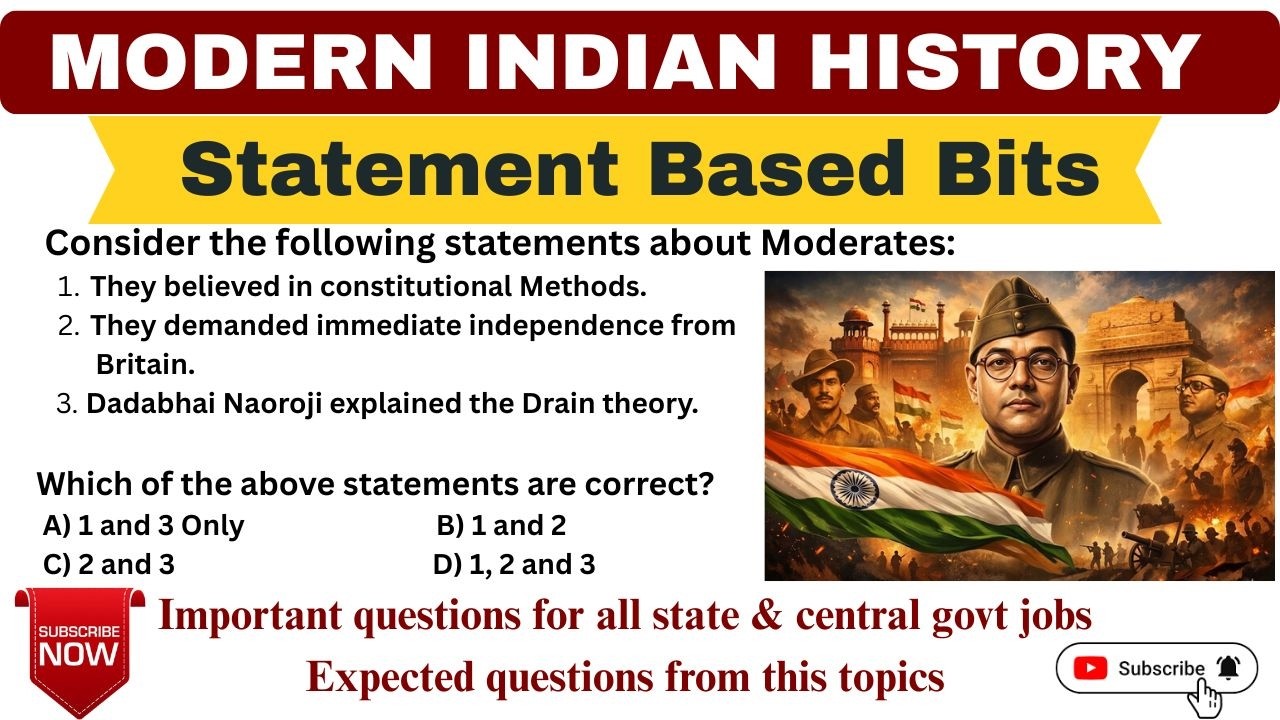 Modern Indian History|statement based bits|Important| UPSC, SSC CGL, Groups,TSPSC|#kasturiaspirant