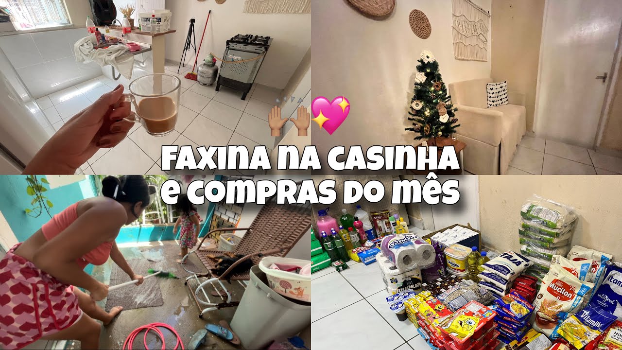 FAXINA NA CASINHA E COMPRAS DO MÊS 💖🙌🏽