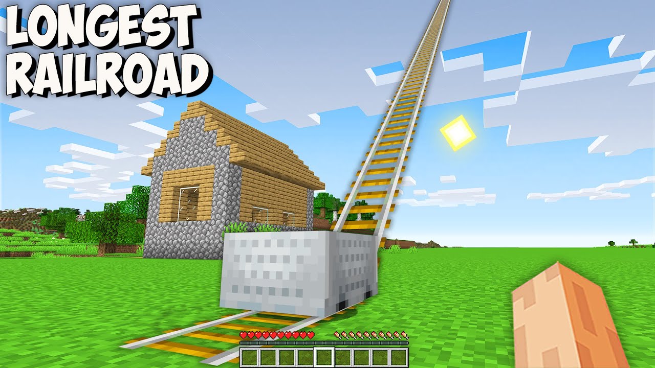 Where does THE LONGEST RAILROAD leads in Minecraft? I found THE BIGGEST SECRET RAILS!