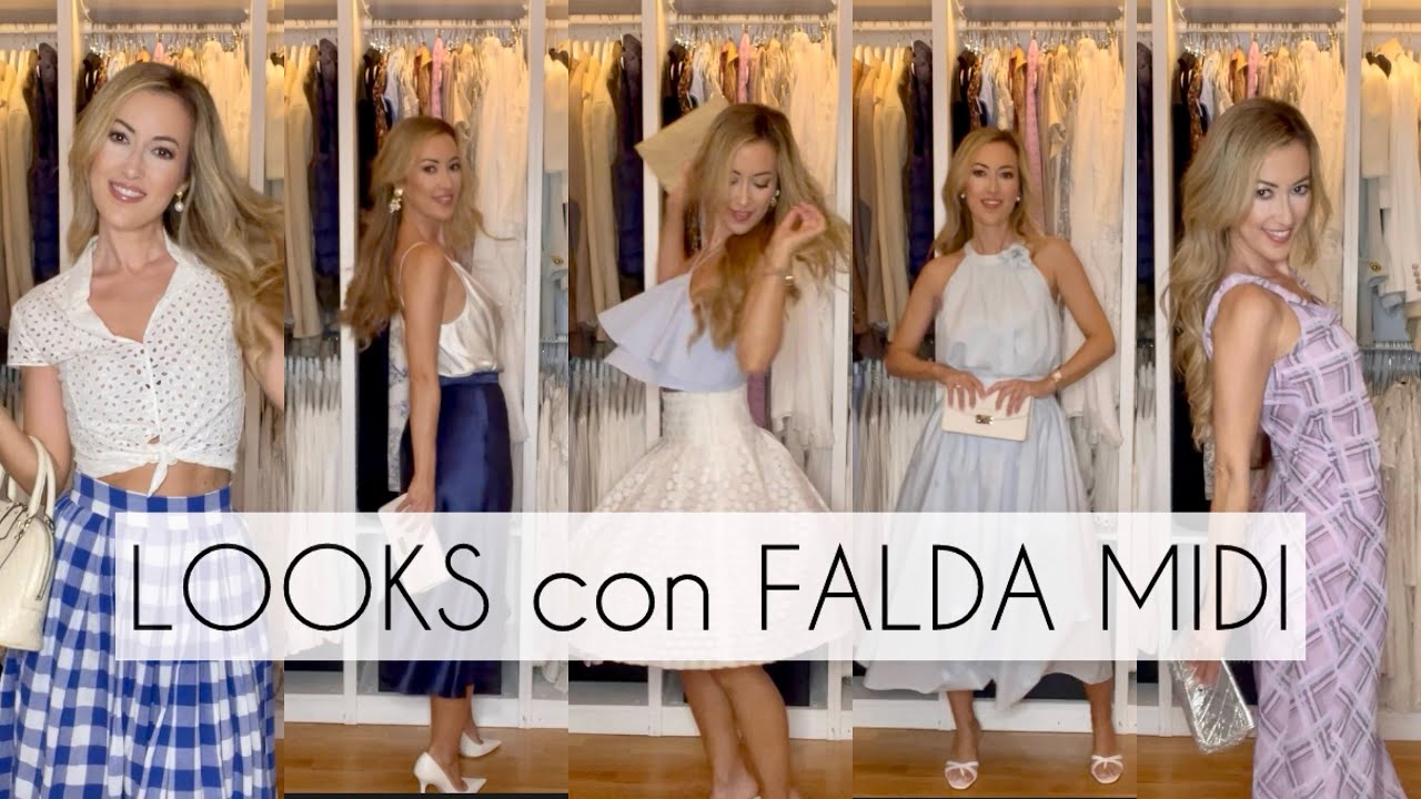 IDEAS de LOOKS CON FALDA MIDI ELEGANTE, FEMENINA y CÓMODA para VERANO | 7 DÍAS 7 LOOKS | Lidia Siori