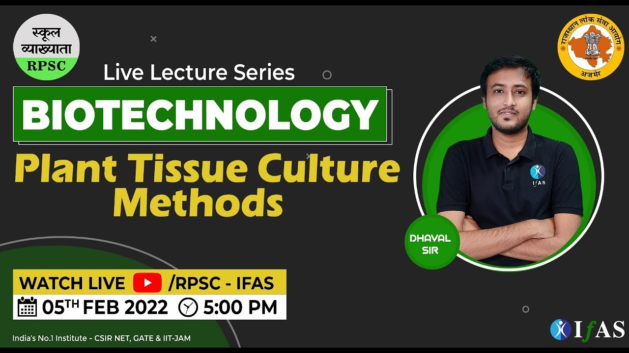 Biotechnology - Plant Tissue Culture Methods