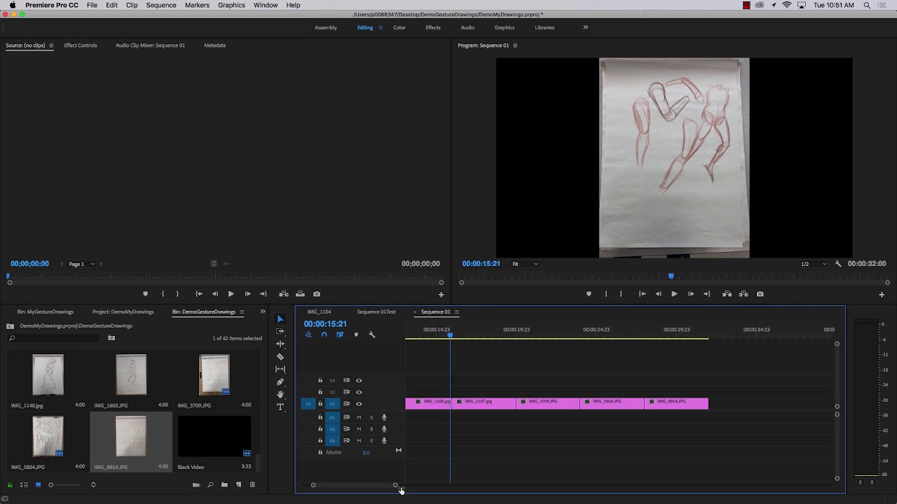 Creating a Movie from Still Images In Adobe Premiere Pro CC