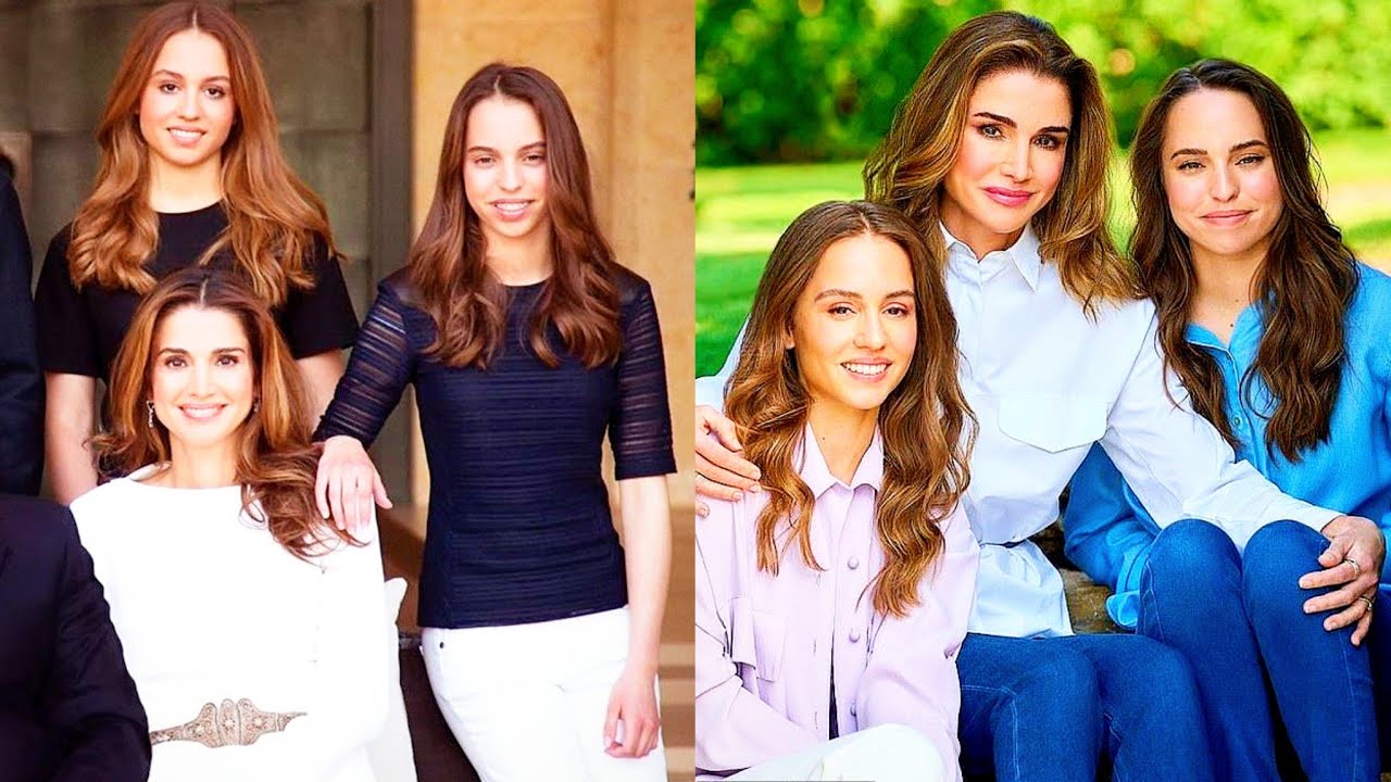 Queen Rania Of Jordan With Sweet and Young Daughters Princess Iman & Princess Salma Happiest Moments