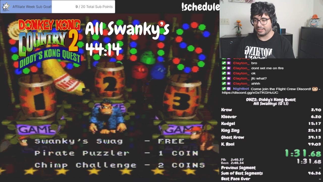 PB - Donkey Kong Country 2 All Swanky's in 44:14