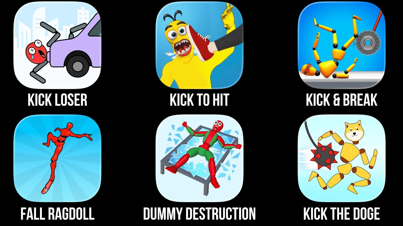 Kick Loser, Kick to Hit, Kick & Break Ragdoll, Fall Ragdoll, Dummy Destruction, Kick the Doge