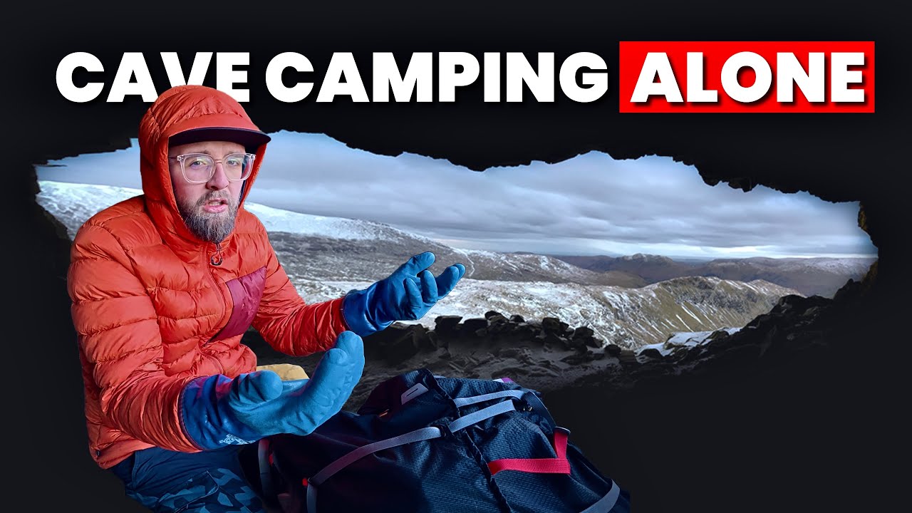 Hiking in BRUTAL Conditions to SLEEP in a Mountain CAVE ⚠️🥶