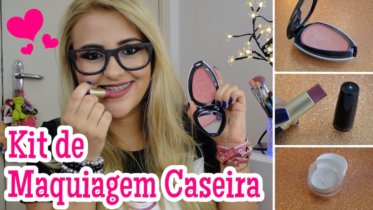CRIANDO KIT DE MAQUIAGEM CASEIRA | Blush, Corretivo, Lip Balm e Muito Mais!