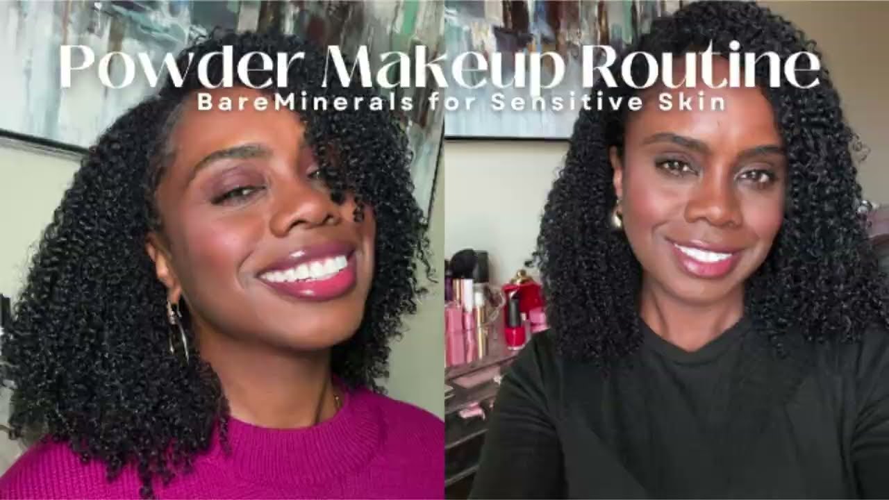 Powder Makeup Routine 💕 #bareminerals  #sensitiveskin  #powdermakeup  #cleanbeauty  #makeupshorts