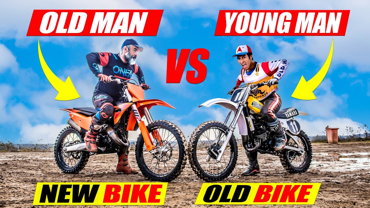 Old Rider on New Bike vs Young Rider on Old Bike!