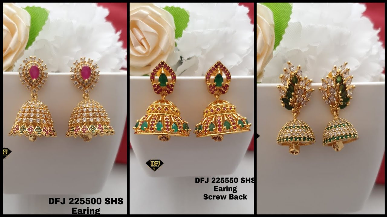 Latest one gram gold jhumkas collection to buy online whatsapp 7483226622(NO COD)