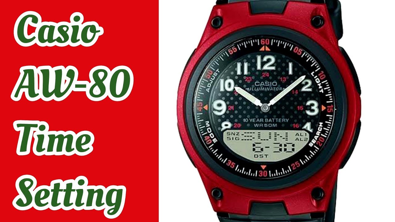 How To Setting Time Date and Hands Alignment Casio AW-80 Digital Watch | Watch Repair Channel