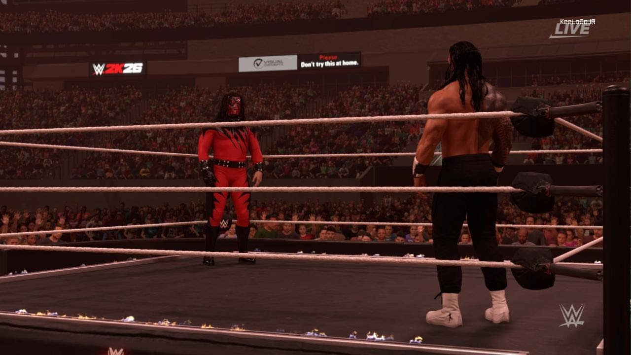 WWE 2K26 KaneVSRomanreings inferno