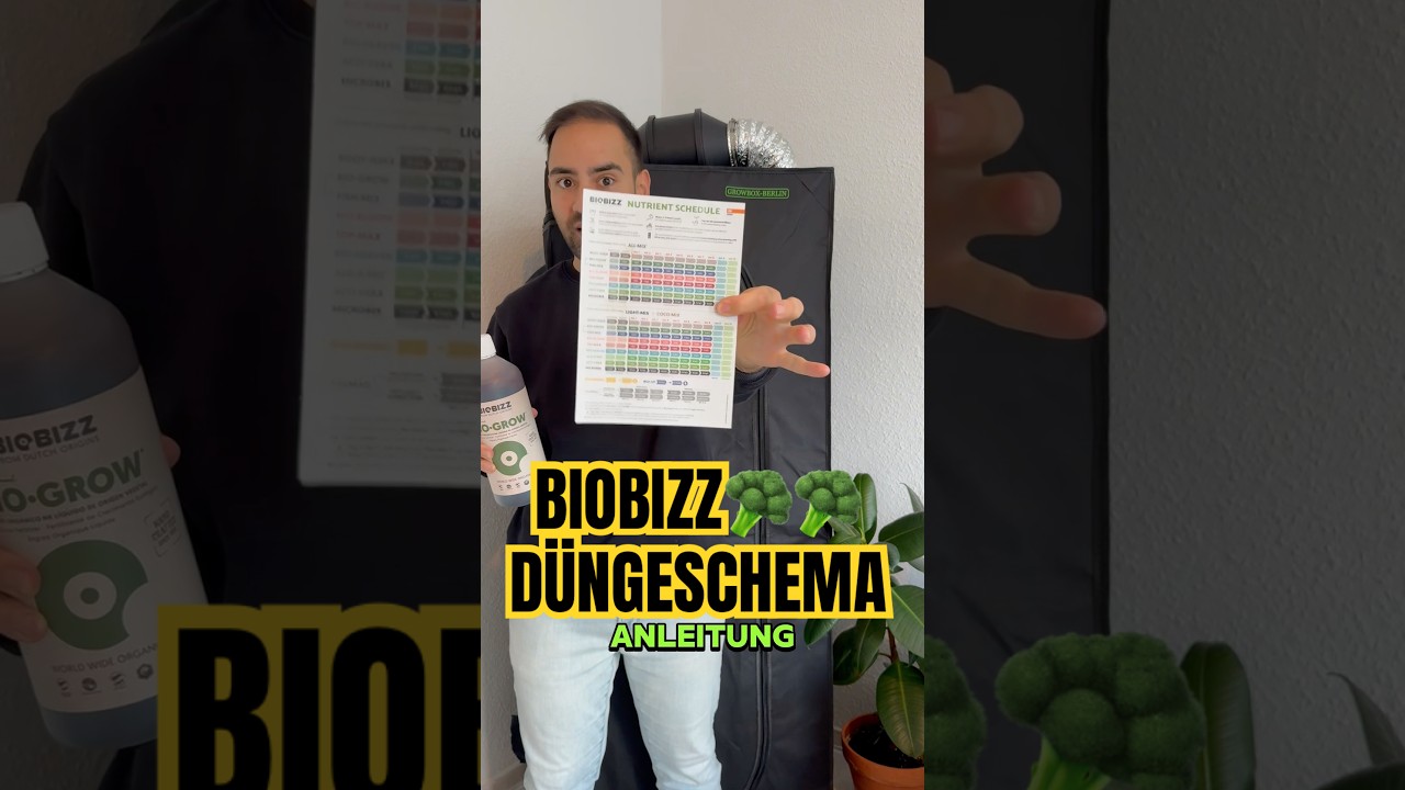 D&uuml;ngeschema bei BioBizz D&uuml;nger #biobizz #d&uuml;nger #d&uuml;ngeschema wie Biobizz richtig dosieren #growbox