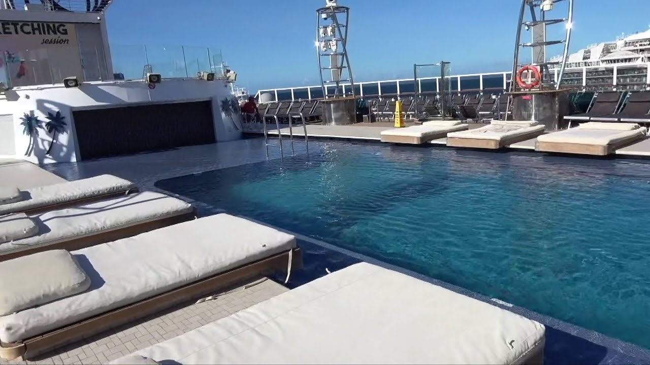 MSC Seaside: Pool Deck Tour (Jungle Lounge, Miami Beach, & Forest Aquaventure Park)