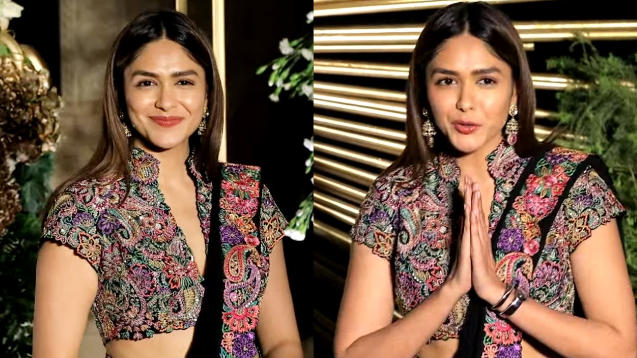Heroine Mrunal Thakur Visuals At #Virosh Reception | Vijay Deverakonda | Rashmika Mandanna