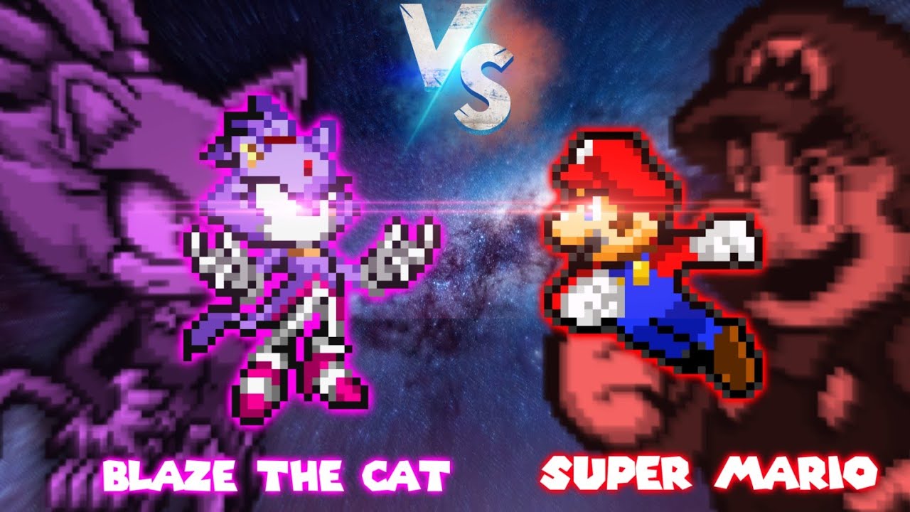 mario vs blaze the cat sprite animation ( flipaclip animation Android animation )