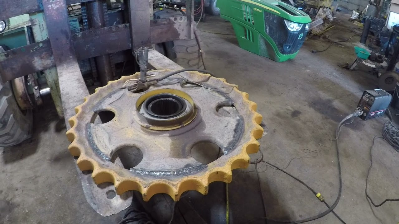 Welding the last sprockets on.