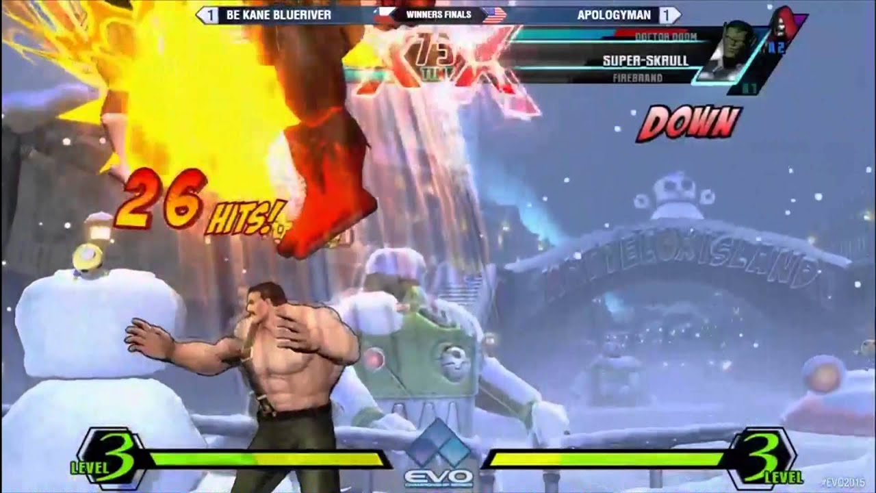 UMVC3 EVO 2015 Winners Finals BE Kane BlueRiver vs Apologyman